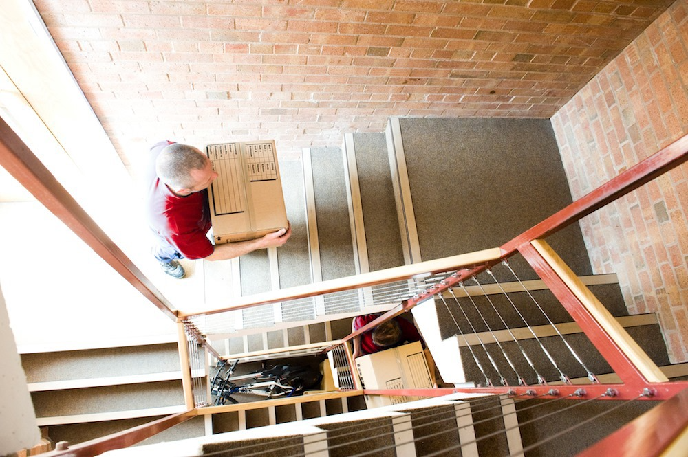 Carrying furniture up stairs